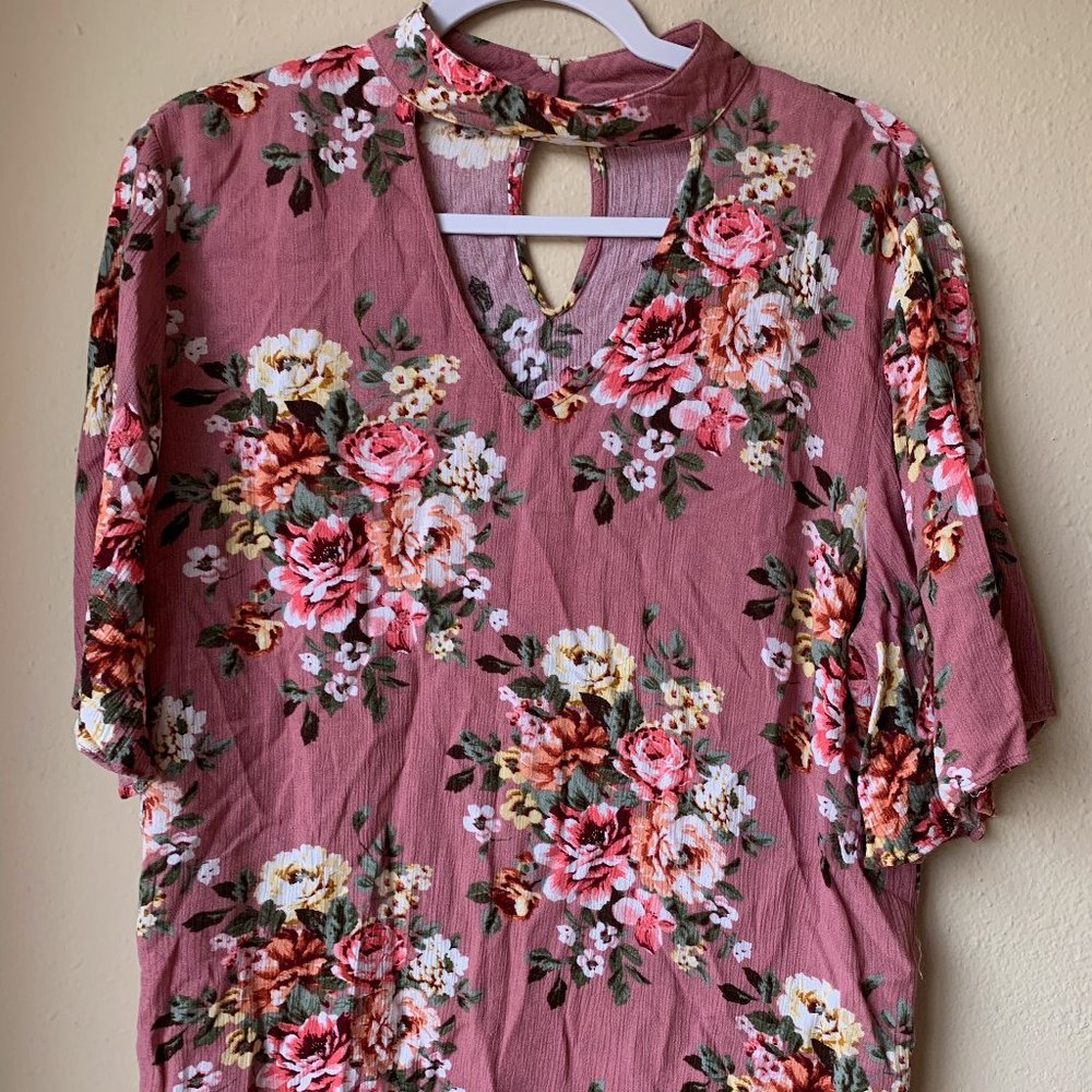 Jodifl Pink Floral Top - Medium`